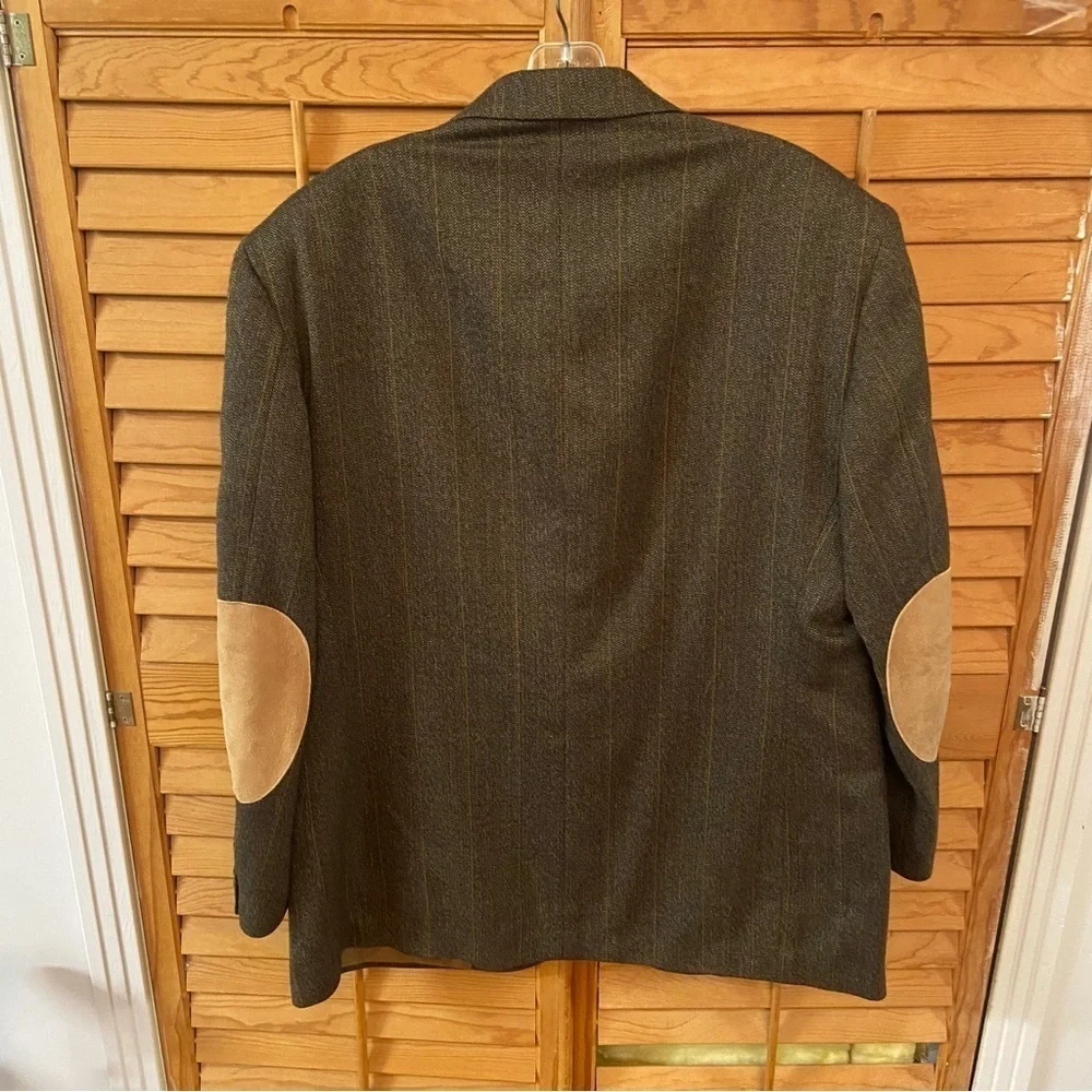 EVAN PICONE MEN’S BLAZER Wool Tweed Sports Coat Leather Elbow Patches Size 44R